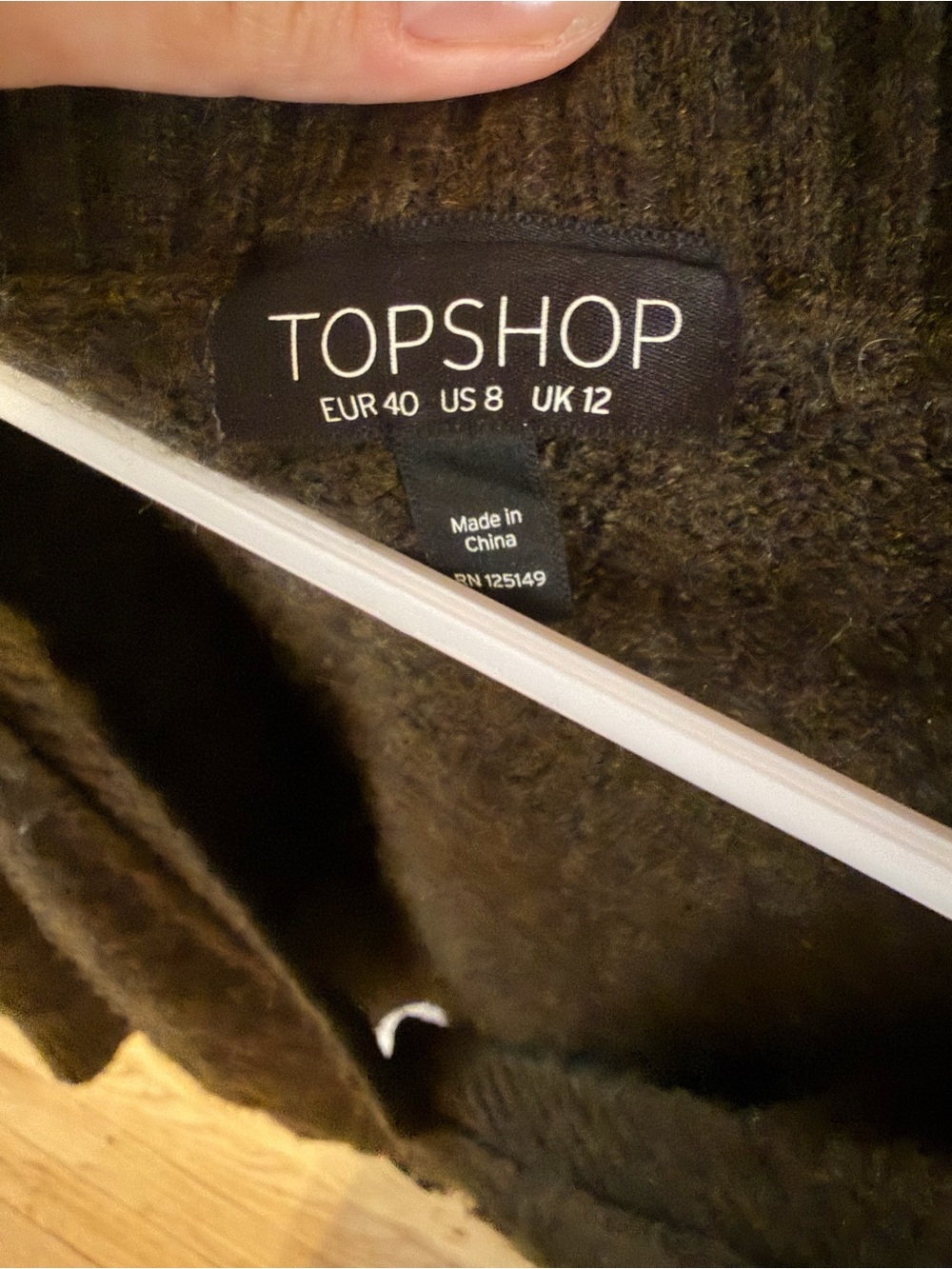 Topshop Olive Knit Sweater